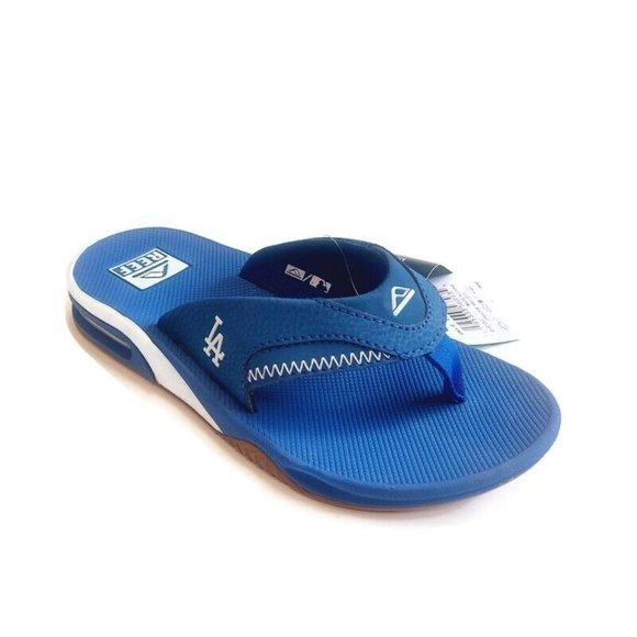 REEF Fanning X MLB Los Angeles Dodgers Bottle Opener Sandals Mens Sz 4 Womens 6 - Picture 1 of 11